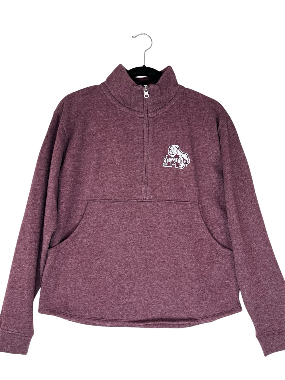League Mississippi State Bulldogs 1/4 zip pullover M Fleece Sweatshirt Red NWT